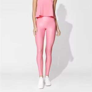 CARBON 38 7/8 pink bubblegum leggings shinny takara S small